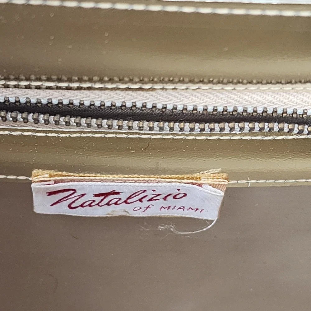 VTG 1950s Natalizio Of Miami Handbag‎ Gold Metal Brown Black Paisley Damask MCM